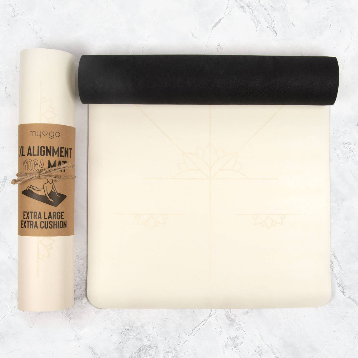 Myga Extra Large Alignment Yoga Mat - Cream