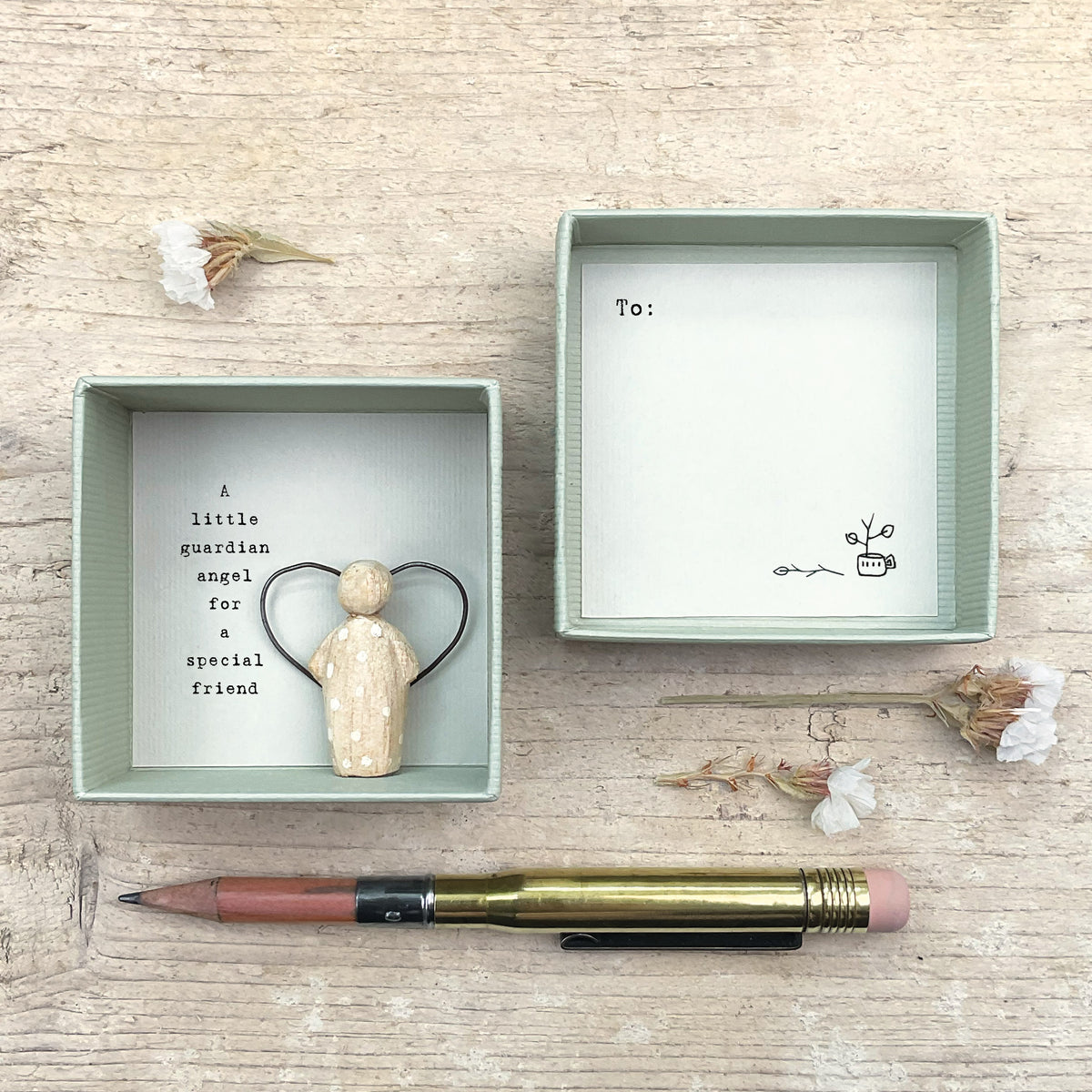 East of India Boxed Wooden Guardian Angel - For a special friend