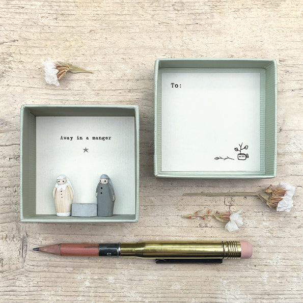 East of India Boxed Christmas Card - Away in a manger