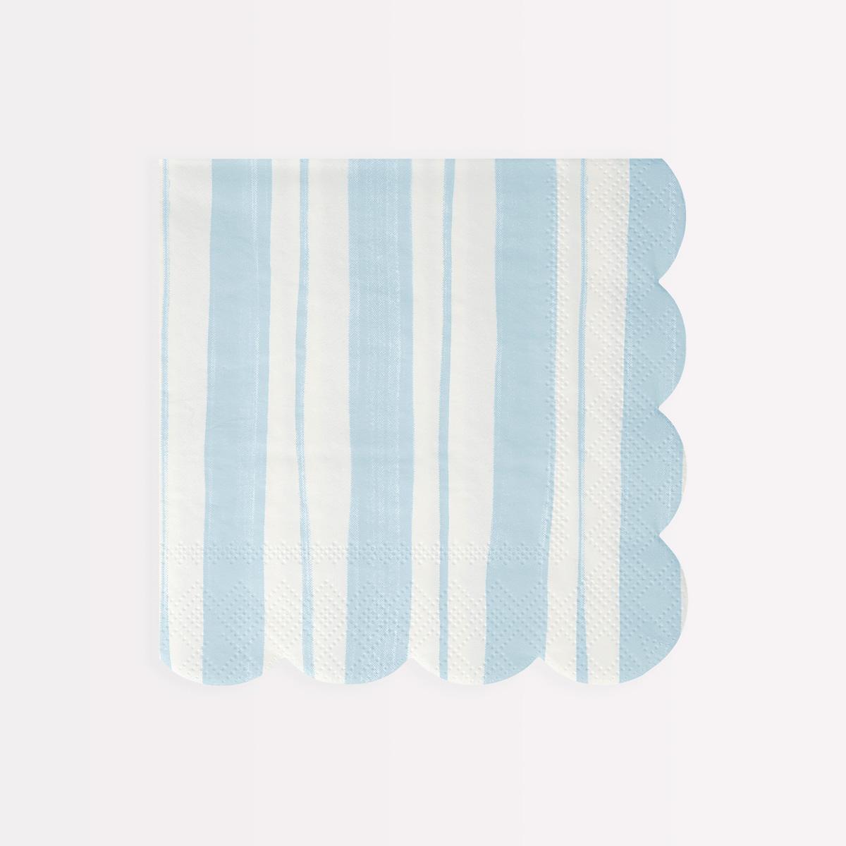 Ticking Stripe Large Party Napkins x 16 party napkins Ticking Stripe Large Party Napkins x 16