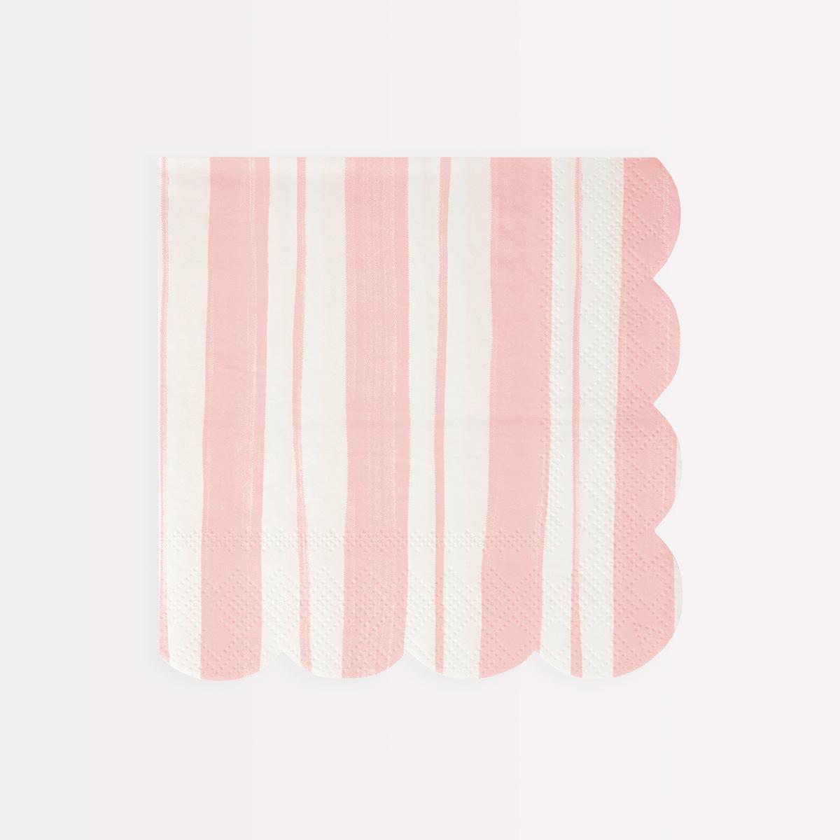 Ticking Stripe Large Party Napkins x 16 party napkins Ticking Stripe Large Party Napkins x 16