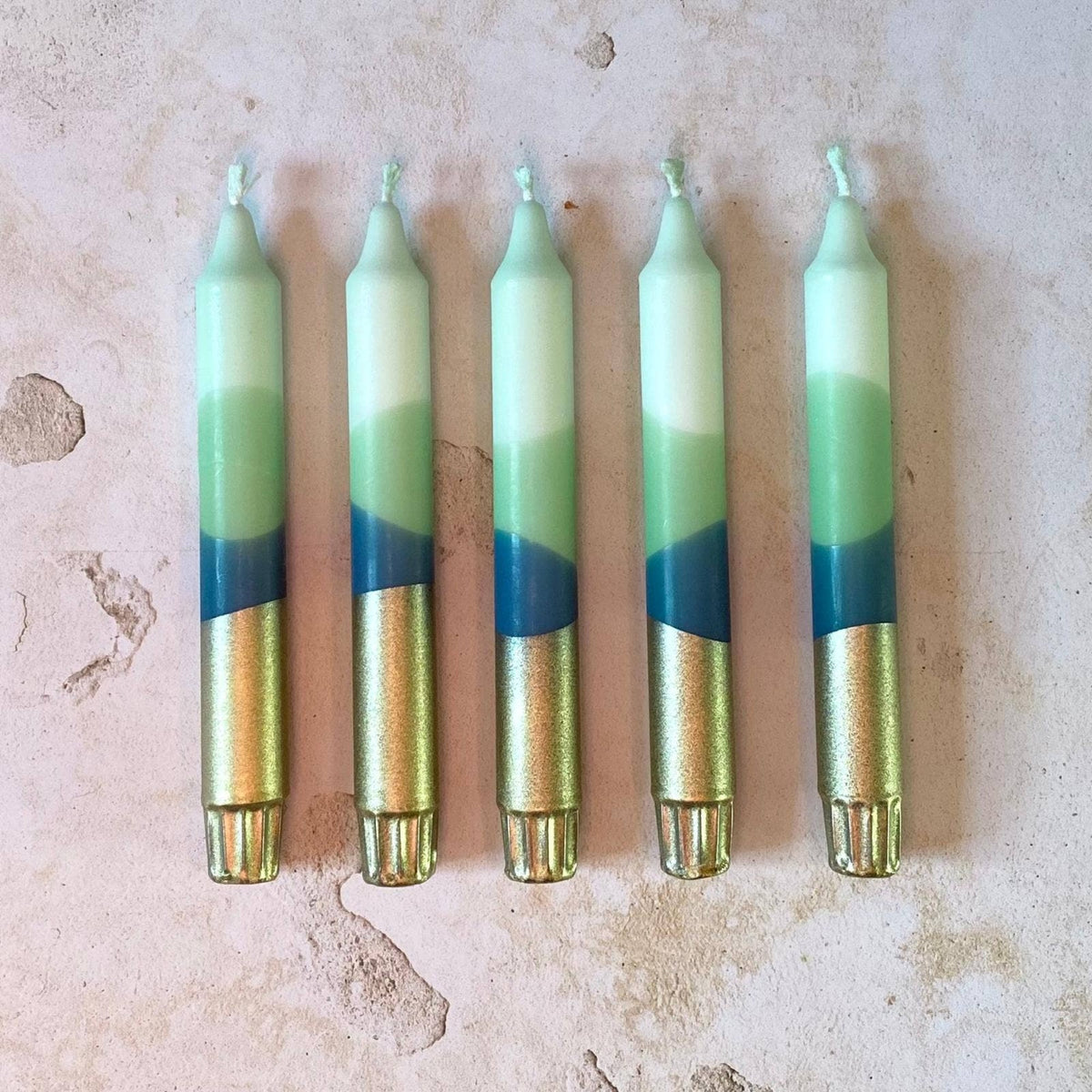 Hand Dipped Dinner Candles - Forest Gold