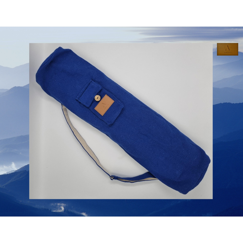 Cotton Linen Yoga Mat Bag - Royal Blue