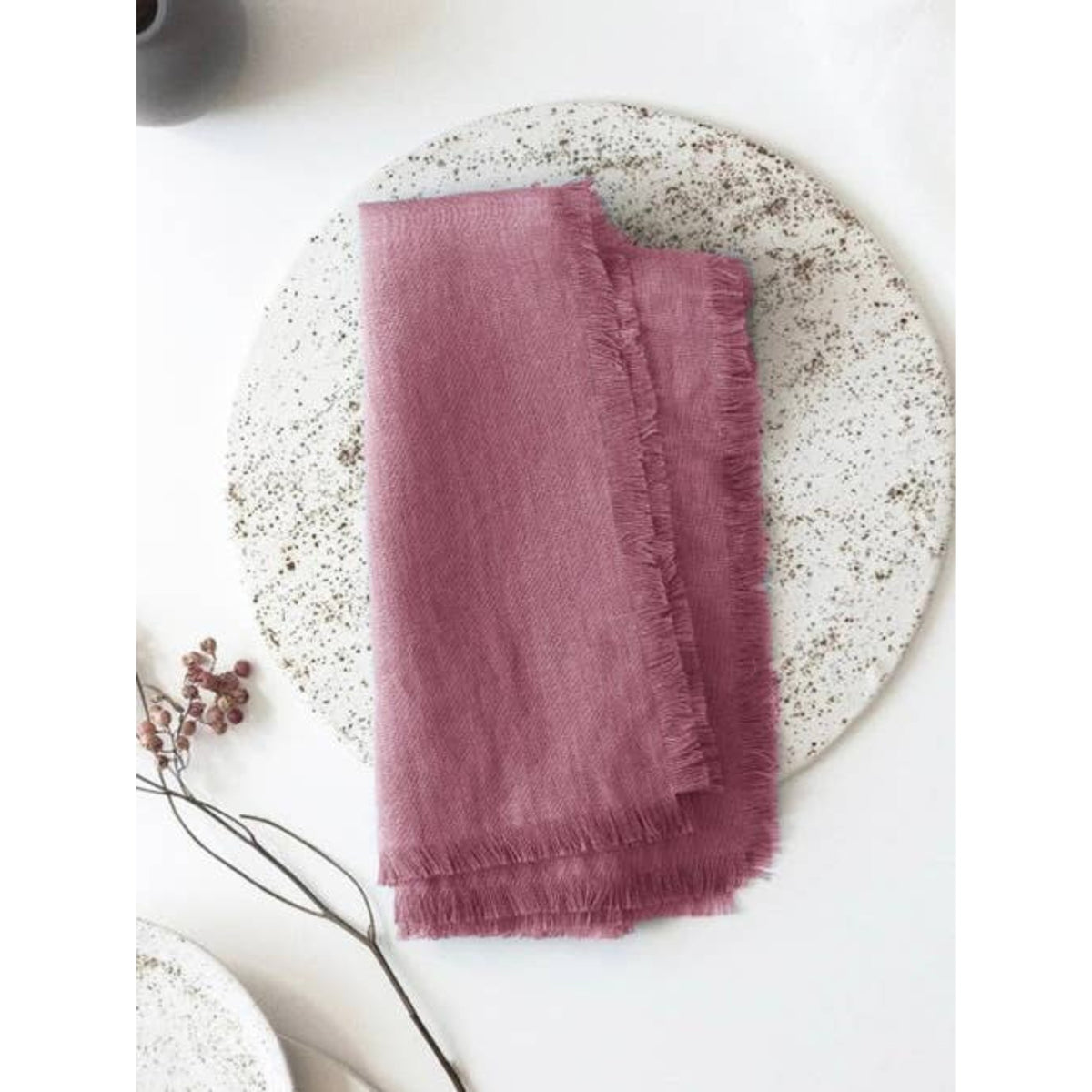 Washed Linen Frayed Edge Napkin & Placemat - 134 / 32 x 44 cm