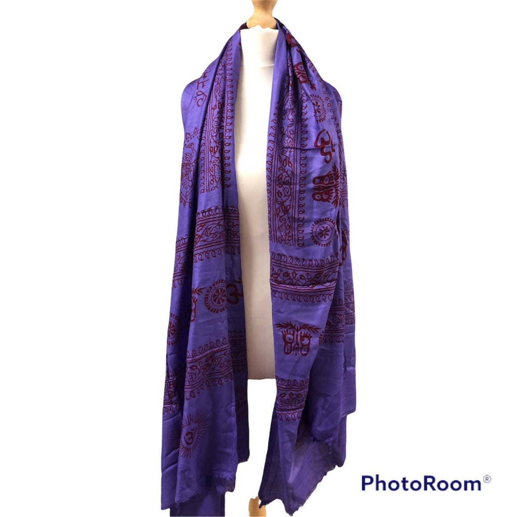 Om Print Cotton Meditation Shawl
