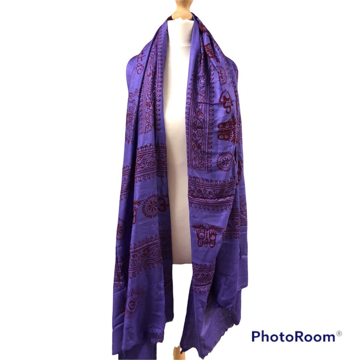 Om Print Cotton Meditation Shawl