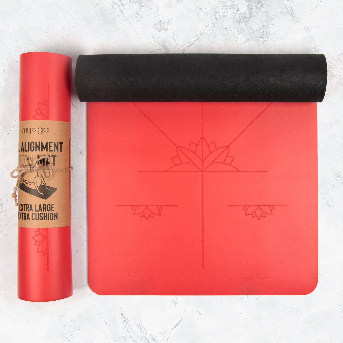 Myga Extra Large Alignment Yoga Mat - Red