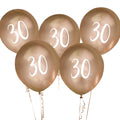 30h Birthday Balloons Gold Chrome - 30th Party Decorations Balloons 30th Birthday Balloons Gold Chrome - 5 Pack