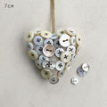 East of India Linen Button Hanging Heart - Grey