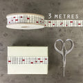 East of India Mondrian Check Ribbon, 3m - Red