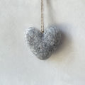 East of India Small Felt Hanging Heart - Grey
