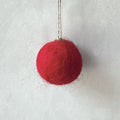East of India Small Felt Bauble - Red