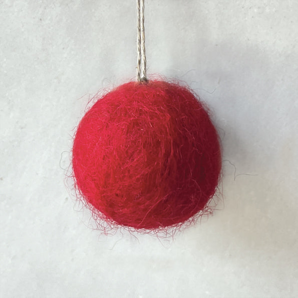 East of India Medium Felt Bauble - Red