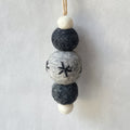 East of India Felt Droplet Bauble - Grey, Charcoal & White