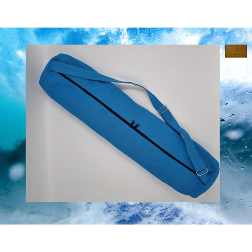 Cotton Linen Yoga Mat Bag - Sky Blue