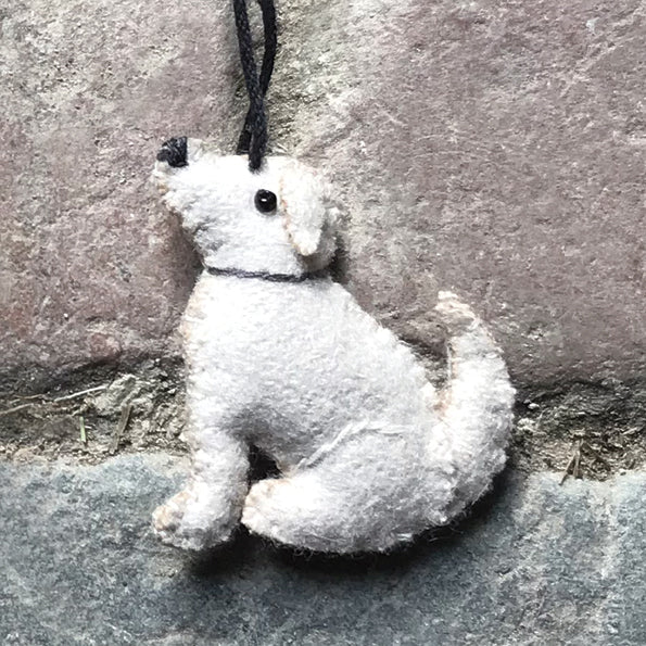 East of India Felt Hanging Labrador Decoration - Beige