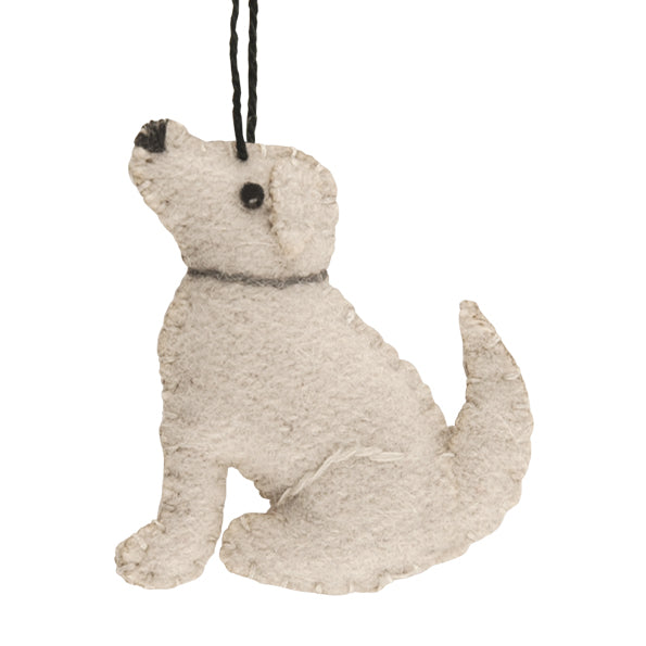 East of India Felt Hanging Labrador Decoration - Beige