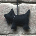East of India Felt Hanging Scottie Dog Decoration - Black