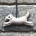 East of India Felt Hanging Running Dog Decoration - Brown