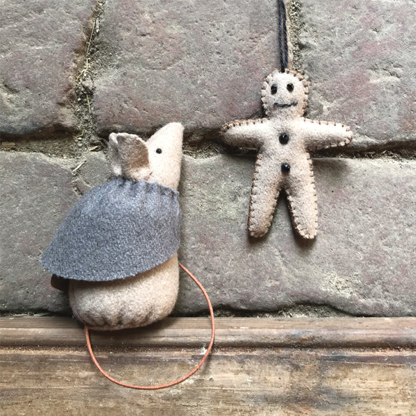 East of India Felt Hanging Gingerbread Man Decoration