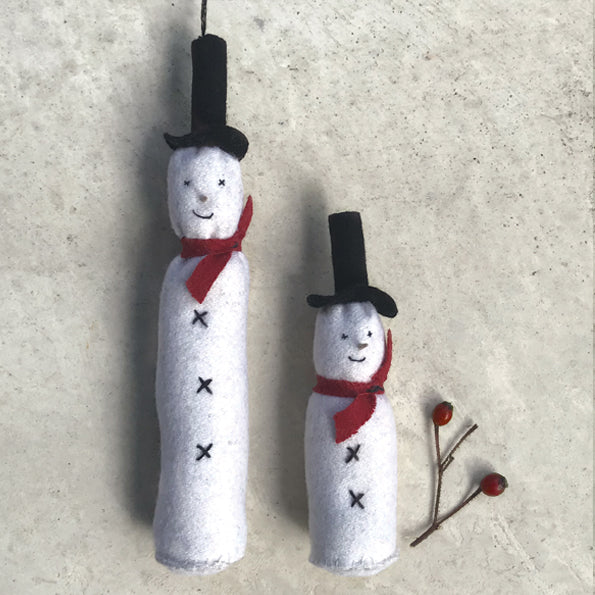 East of India Long Tall Felt Hanging Snowman Decoration