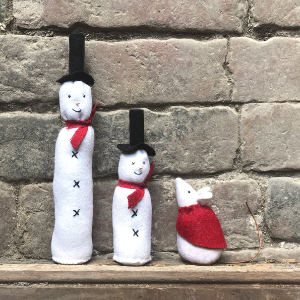 East of India Long Tall Felt Hanging Snowman Decoration