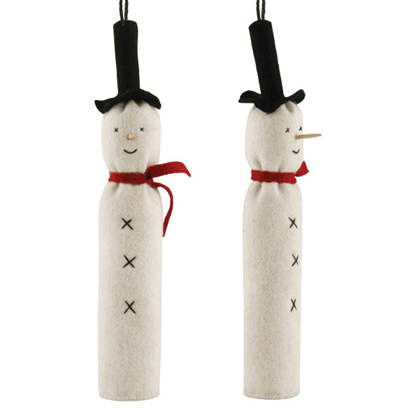 East of India Long Tall Felt Hanging Snowman Decoration