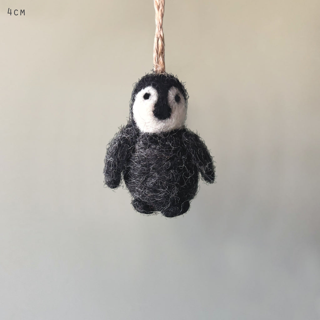 East of India Small Needle Felted Penguin Decoration