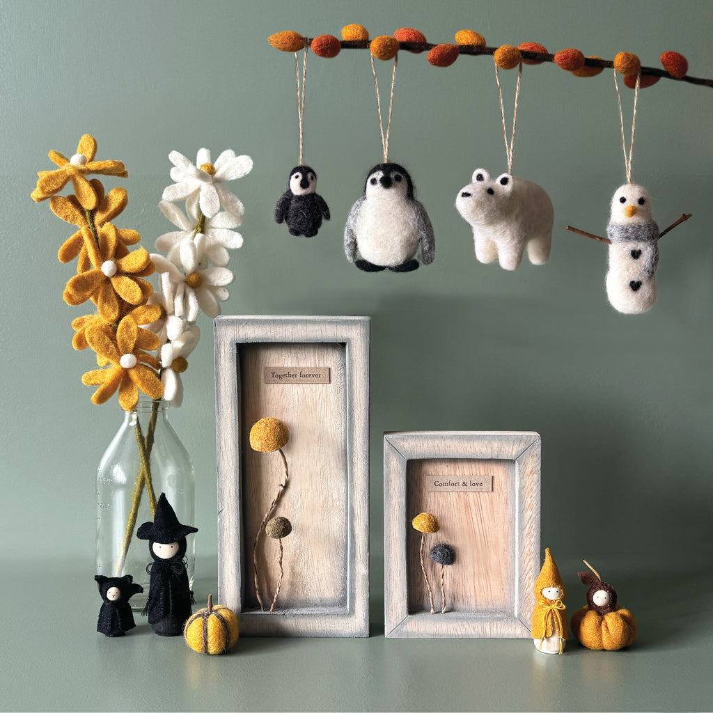 East of India Small Needle Felted Penguin Decoration