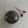 East of India Felt Embroidered Bauble - Grey