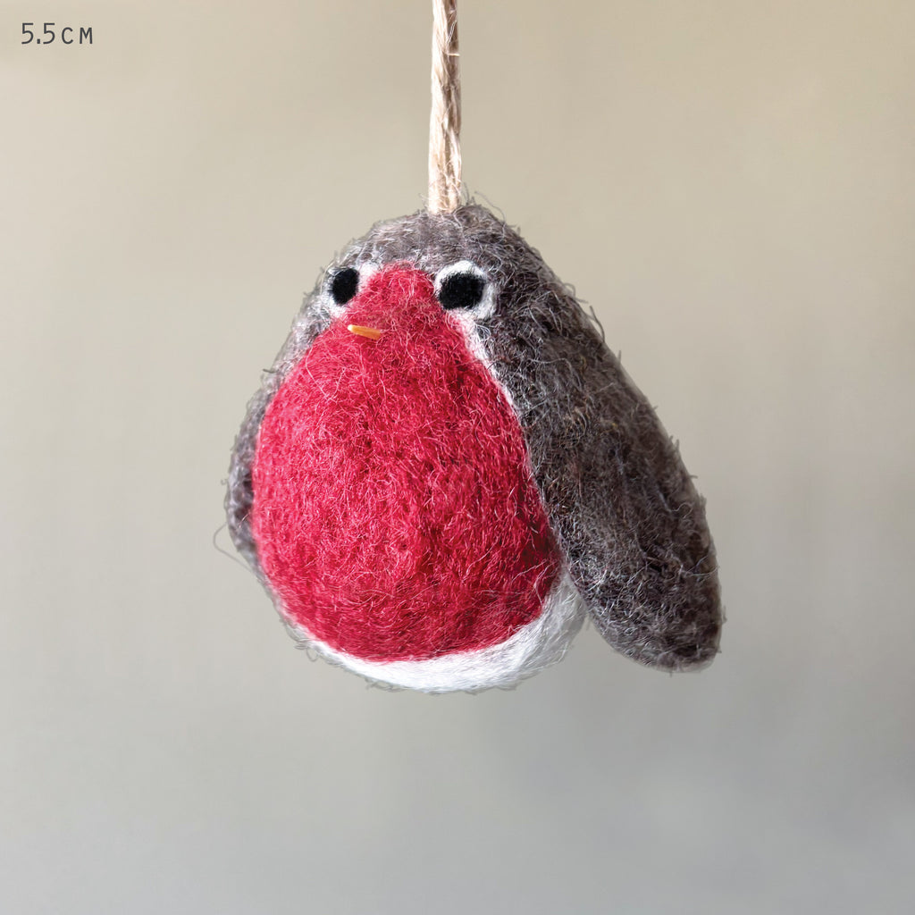 East of India Needle Felted Robin Decoration