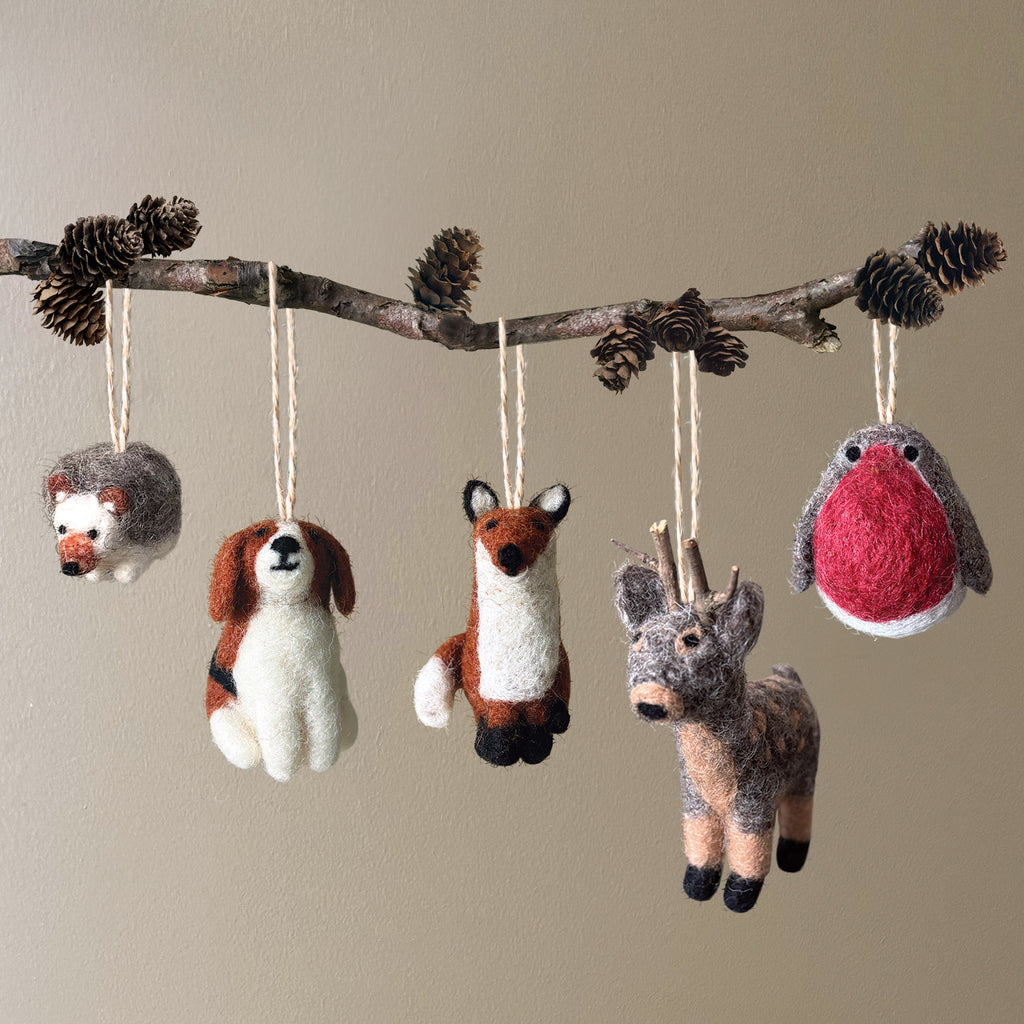East of India Needle Felted Robin Decoration