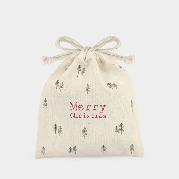 East of India Drawstring Gift Bag - Merry Christmas