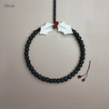 East of India Small Black Beaded Holly Wreath