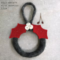 East of India Grey Felt Wreath with White Berries
