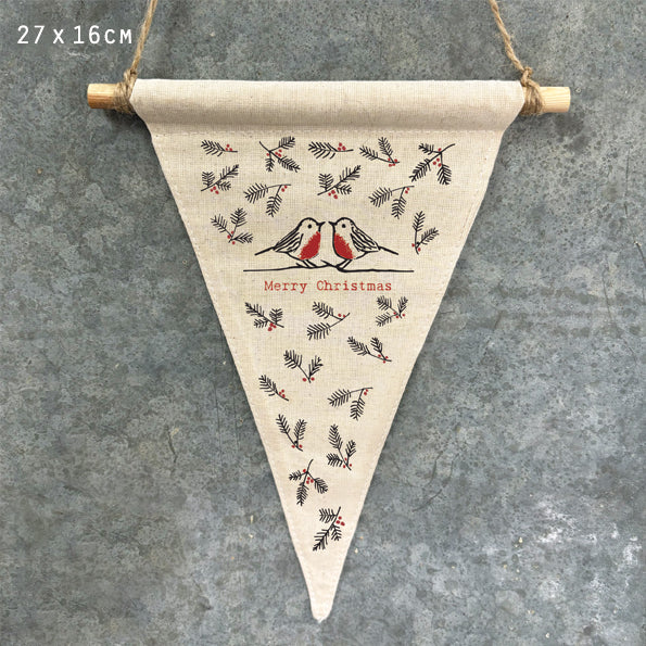 East of India Triangle Pennant - Christmas robins