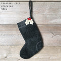 East of India Felt Sashiko Christmas Stocking - Charcoal