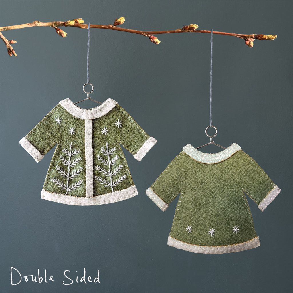 East of India Embroidered Hanging Jacket Decoration - Green