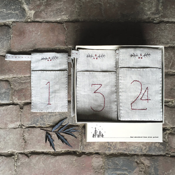 East of India Linen Advent Garland