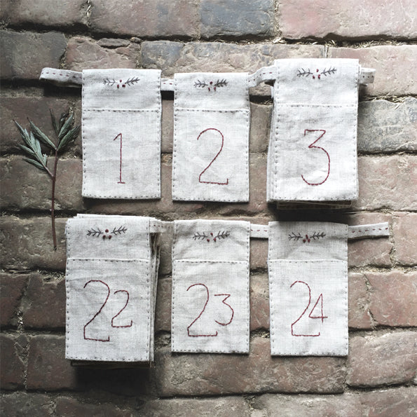 East of India Linen Advent Garland