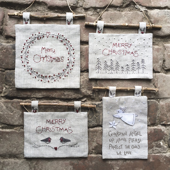 East of India Christmas Embroidered Picture - Trees