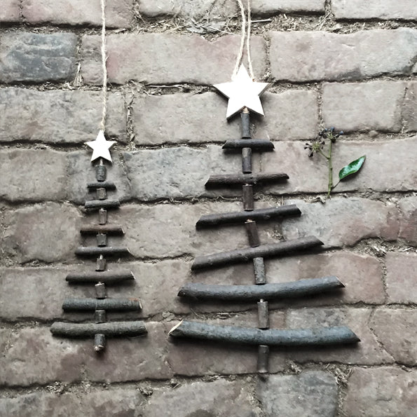 East of India Small Wooden Twig Christmas Tree