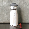 East of India Large Wooden Snowman Decoration