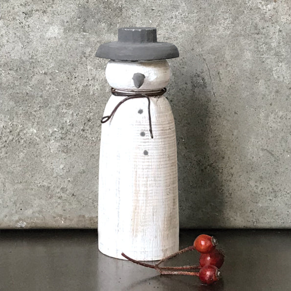 East of India Large Wooden Snowman Decoration