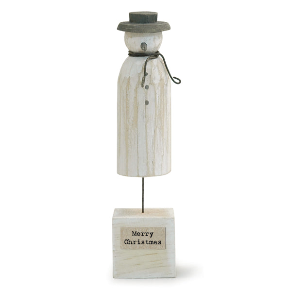 East of India Wooden Snowman on Stand