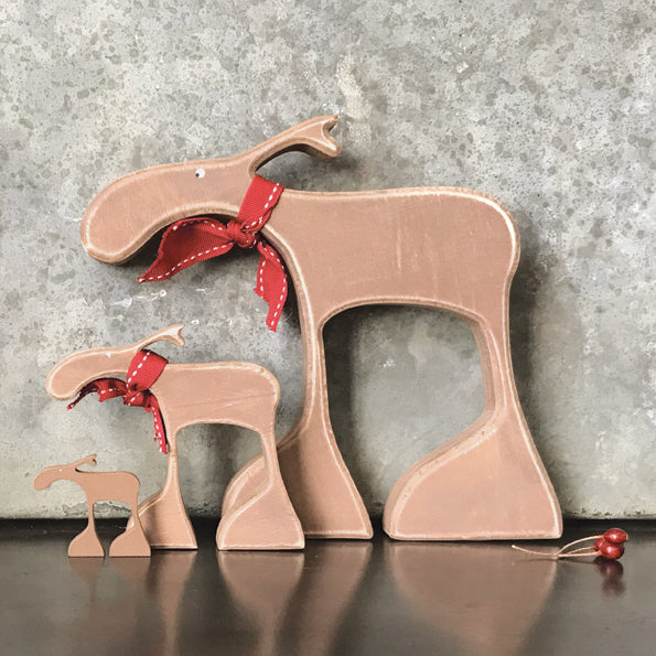 East of India Tiny Wooden Reindeer Decoration