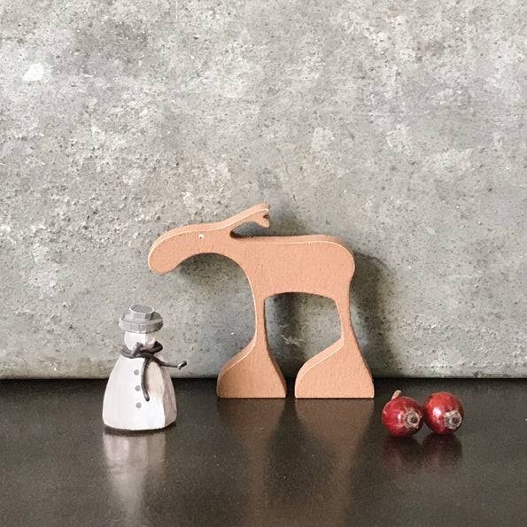 East of India Tiny Wooden Reindeer Decoration
