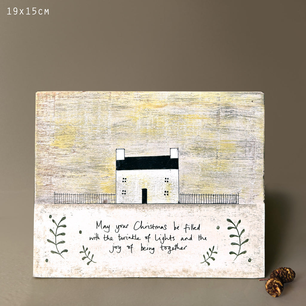 East of India Wooden House Plaque - May your Christmas