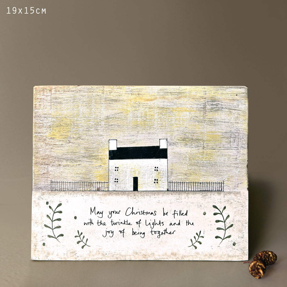 East of India Wooden House Plaque - May your Christmas