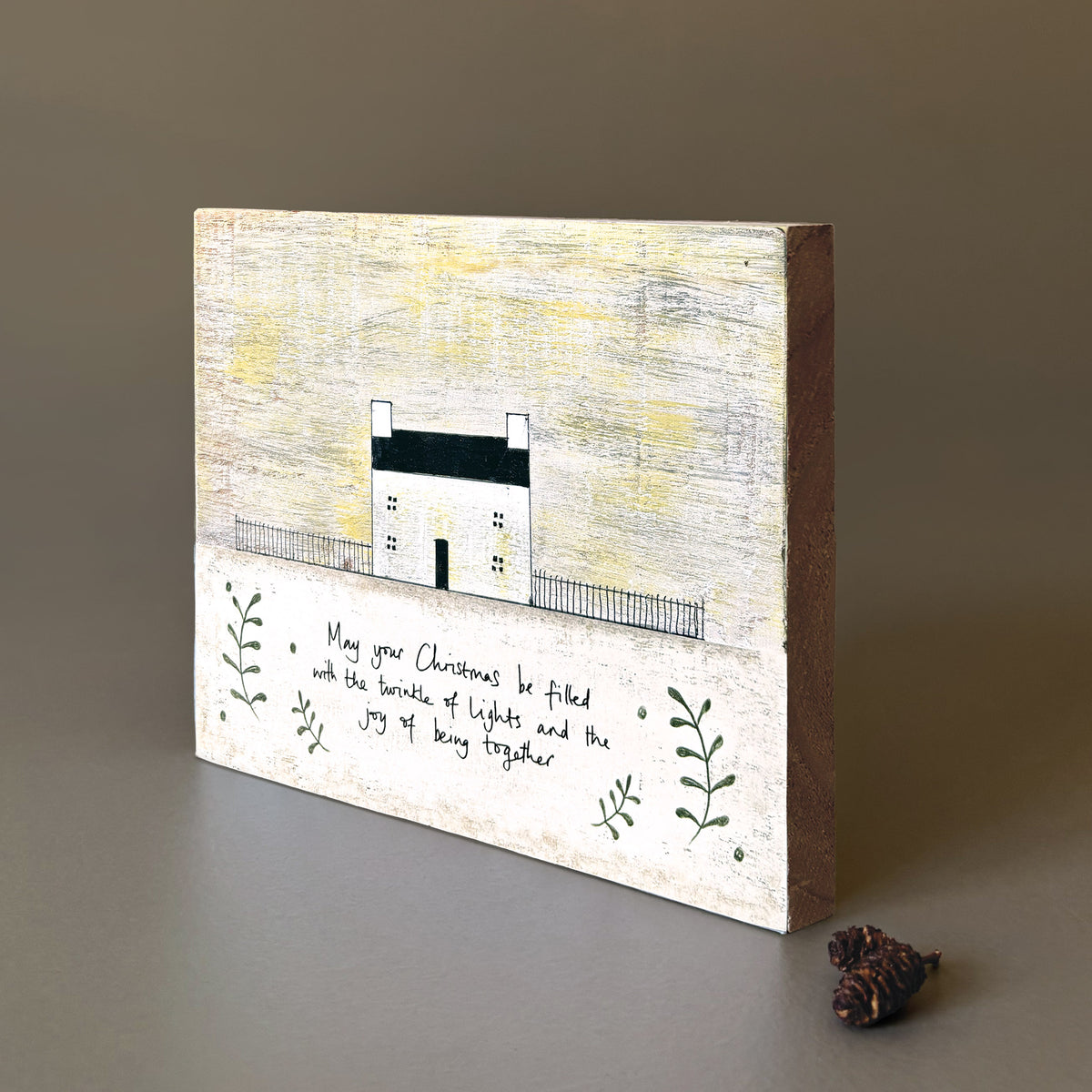 East of India Wooden House Plaque - May your Christmas